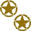 RP GRAFICA Set 2 Adesivi Stella Militare Distrutta US Army Varie Dimensioni 4x4 off Road 10 cm 15 cm 20 cm 25 cm per Auto (Oro, 20 cm)