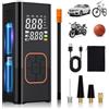BOOTEEK Compressore Aria Portatile 6000mAh,Pompa per Bicicletta Elettrica 150PSI,Mini Compressore Portatile con Manometro e Torcia LED,Schermo LCD Digitale,Gonfiatore Bici per Bicicletta, Auto, Moto e Palloni