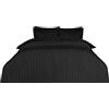 Dreamscene - Satin Stripe Copripiumino con federa Quilt Set di biancheria da letto singolo, colore: nero