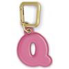UNTAGS - Charm Lettera Q - Materiale Effetto Pelle - Ciondolo per Smartphone, Portachiavi con Moschettone in Metallo Colore Oro Incluso - Rosa