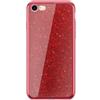 ERT GROUP Custodia alla moda con inserto e lati glitterati in Rosso IPHONE X/XS