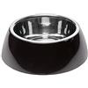 Ferplast Ciotola per Cani Ciotola per Gatti Jolie - Ciotole per Cani per Acqua e Cibo in Acciaio Inossidabile con Supporto in Plastica, Antiscivolo, Grande (1,2 L), Nero