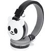 Zunate Cuffie per Bambini, Cuffie Wireless per Bambini in Stile Simpatici Animali Cuffie da Gioco con Microfono Adatte per Telefoni Cellulari Tablet PC Portatili(Panda Rosso)