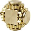 DMaos Fidget Cube Spinner, Design a Forma di Cubo con Meccanismo a 4 Ingranaggi per Giochi delle Dita, Realizzato in Ottone Metallico con Cuscinetti, Piccolo Giocattolo Figit Premium - Colore Oro