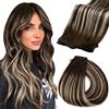 Fshine Geniale Tessitura Capelli Veri Remy Capelli 50g 40cm Extension Cucite Capelli Veri Balayage Castano Scuro Misto A Biondo Platino Extension Capelli Veri Cucitura Capelli Umani Lisci #2/60/2