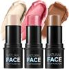 XINYUNXIN Contour Stick con sfumature di Highlighter, Bronzer e Blush, un Contour Stick impermeabile e non grasso che contorna il viso senza sforzo con un tocco leggero (A, 3 pezzi)