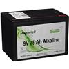 Llampec - Batteria per recinto elettrico, 9 V, 75 Ah, colore nero