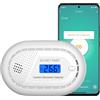 Aroha Smart Connect Rilevatore Monossido di Carbonio WiFi - Batteria da 10 Anni - Allarme Monossido di Carbonio Con Tuya & Smartlife, Portatile
