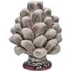 sicilia bedda - Pigna Siciliana con Piede Decorato - Modello Maioliche - Ceramica di Caltagirone (Altezza 9 x 6, Bianco Fumè)
