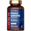 Horbäach Panax Ginseng Coreano Rosso 10.000 mg | 120 Compresse Vegane per 2 Mesi | Integratore Alimentare ad Alta Concentrazione | Estratto di Radice di Ginseng | di Horbaach