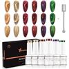 Nicedeco 6 Flaconi di Smalto Cat Eye Semipermanente per Unghie Colori Kit 8ML Smalto magneticp per Unghie Lampada UV LED Soak Off Gel Nail Polish Set 41