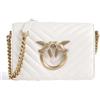 Pinko Love Click Mini Sheep Nappa Chevron, CH Donna, Z14Q_Bianco Seta-Antique Gold, One Size