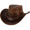 Black Jungle Kimbolton Cappello in Pelle, Cappello Australiano, Stile Cowboy (M, Nero)