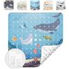 avakido® Tappetino doccia antiscivolo bambini 53x53 cm - Con 2 ganci inclusi - Tappeto quadrato antiscivolo senza BPA, lavabile e antimuffa