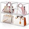Giyiprpi Confezione da 4 organizer per borse, organizer per armadio, in acrilico trasparente, per borsa e borsa, impilabile, con porta magnetica, per portafoglio, libri, cosmetici, giocattoli