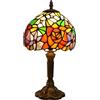 FUMAT Lampada Tiffany da Tavolo con Paralume in Vetro Colorato per Soggiorno, Camera da Letto, Studio e Tavolino da Caffè