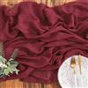 AOKSUNOVA Runner da tavola in mussola bordeaux rosso 80 cm x 4 m runner da tavola in garza per matrimonio lavabile rosso vinaccia