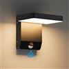 K-Bright LED applique esterno con Sensore di Movimento, Lampada da Parete Esterno 20W 1540lm Bianco caldo 3000K IP65 nero(rettangolo)
