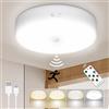 Toowell Plafoniera LED Soffitto Ricaricabile con Sensore di Movimento Dimmerabile Lampada Senza Fili con Telecomando, 3000K/4000K/5000K/6000K Lampadario Batteria Luce Sensore Movimento Interno