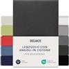 Dreamzie Lenzuolo con Angoli Singolo Cotone 180x200 cm - 200x200 cm, Altezza Materasso fino a 37 cm- Lenzuolo con Angoli Nero - Certificato senza Prodotti Chimici (Oeko TEX)