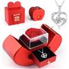 ELEUTH Rosa Stabilizzata Vera con Collana a Cuore,Idee Regalo di Rosa Eterna per Donna,Vera Rosa Conservata per San Valentino,Festa della Mamma,Anniversario,Compleanno,Regali per Lei Fidanzata,Moglie