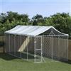 Gecheer Canile,Gabbia,Box Cane,da Esterno,in Acciaio,con Tetto,3x7,5x2,5 m,Cuccia per Galline,conigli,da Esterno,Gabbia per Cani Taglia Grande,Box Cani Esterno,Recinti per Cani,3x7,5x2,5m,