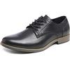 Feversole Men's Classic Dress Derby Stringate Basse Elegante Sera Oxford Vintage Verniciata Nero 41EU