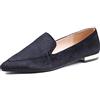 Feversole Fversole Women's Loafer Flat Pointed,Mocassino da Donna a Punta Piatta alla Moda Slip On Comode Scarpe da Ufficio per la Guida Velvet Nero 38 EU
