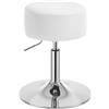 WOLTU Sgabello da Trucco, Sgabello Rotondo Girevole Regolabile in Altezza, Sgabello Imbottito per Toeletta, Sedia da Cucina in Pelle Sintetica, Altezza Seduta 54-69 cm, Bianco, BH14ws-1