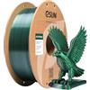 eSUN Silk Filamento PLA a doppio colore da 1,75 mm, filamento per stampa 3D in coestrusione Silk Magic PLA, colore sfumato che cambia bobina da 1 kg (2,2 libbre) (Silk Nero Verde, 1KG)