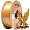 eSUN Silk Filamento PLA a doppio colore da 1,75 mm, filamento per stampa 3D in coestrusione Silk Magic PLA, colore sfumato che cambia bobina da 1 kg (2,2 libbre) (Silk Oro Viola, 1KG)
