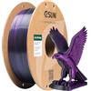 eSUN Silk Filamento PLA a doppio colore da 1,75 mm, filamento per stampa 3D in coestrusione Silk Magic PLA, colore sfumato che cambia bobina da 1 kg (2,2 libbre) (Silk Nero Viola, 1KG)