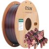 eSUN Filamento PLA tricolore di seta 1,75 mm, filamento coestruso setoso per stampanti 3D PLA, bobina da 1 kg di PLA mistico di seta coestrusione per stampanti 3D, Nero Rosso Oro
