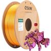 eSUN Filamento PLA tricolore di seta 1,75 mm, filamento coestruso setoso per stampanti 3D PLA, bobina da 1 kg di PLA mistico di seta coestrusione per stampanti 3D, Rosso Oro Viola
