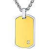 Supcare Collana Uomo Piastrine Militari, Argento e Oro Collana con Acciaio Inossidabile Ciondolo Targhetta Militare, Idea Regalo per Uomo o Ragazzo