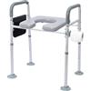 EUNEWR Rialzo per sedile WC con braccioli, per anziani, rialzo per WC per tutti i WC comuni, regolabile in altezza e antiscivolo, fino a 150 kg