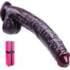 hainuo Dildo gigante da 30 cm,dildo in silicone nero,con base a ventosa potente,dildo anale extra large XXXL,dildo realistico con grande pene,dildo super lungo,giocattoli sessuali per adulti per uomo e donna