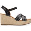 Clarks Sabina Strap, Sandali Donna, Black Leather, 41 EU