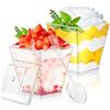 Dawumin Bicchierini Finger Food Trasparenti, 50 Pcs Monoporzione per Dolci, 60ml Coppette Gelato Plastica, Ciotoline per Aperitivo peril Gelato, Budino, Mousse, Riso, Apericena