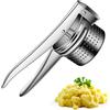 AEX Schiacciapatate in acciaio inox resistente, schiacciapatate per purea di patate, spremiagrumi da cucina, per purè di patate, lavabile in lavastoviglie, argento