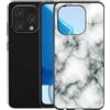 WXPPJ Custodia per Doogee N55 PRO Cover, Nero AntiGraffio Protezione Case Morbido Silicone Bumper Sottile Antiurto TPU Cover per Doogee N55 PRO (6.56 Pollici) - Marmo Bianco