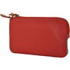 Sergio Tacchini Portachiavi Doppio in Vera Pelle Con Cerniera, Unisex (Rosso)