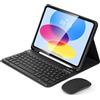 SOPPY Custodia con Tastiera e Mouse per iPad 11a Generazione (A16) 11 Pollici 2025, 10a Gene 10,9 Pollici 2022, cover Protettiva Staccabile, con Slot per Penna Stilo, Layout Italiano - Nero