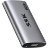 SSK 2TB External SSD Portatile, Disco Esterno SSD fino a 550MB/s, USB 3.2 Gen2 unità a Stato Solido Esterne per iPhone 15/16/Pro, Windows, Mac, Android con luce LED, TRIM, SMART supportato