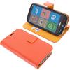 foto-kontor Custodia a Libro Compatibile con Brondi Amico Smartphone XS Nero Cover di Colore Arancio