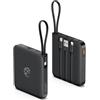 VRURC Power bank 10000mAh con 4 cavi integrati, 22.5W Batteria USB C a Ricarica Rapida, PowerBank per Cellulare Display LED per iPhone 15 14 Samsung Galaxy S23 Google Pixel Tablet Android - Nero