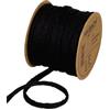 Halbach Fasce di seta premium in lana (vegan), larghezza: 8 mm, lunghezza: 15 m, filo flessibile riempito con filo, per progetti fai da te e targhette, colore: nero