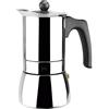 Magefesa Genova - Caffettiera Moka 6 Tazze, Acciaio Inox 18/10, Manico Ergonomico, Risparmio Energetico, per Tutti i Tipi di Cucine, Induzione