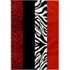 3dRose Asciugamano con stampa animalier rosso, nero, arancione e bianco, leopardato e zebrato, poliestere/cotone, bianco, 38,1 x 55,9 cm