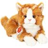 Hermann Teddy Teddy Hermann 91837 - Peluche a forma di gatto sdraiato, 20 cm, con imbottitura riciclata, colore: Rosso